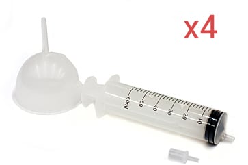 10ml Syringe, funnel - Set of four