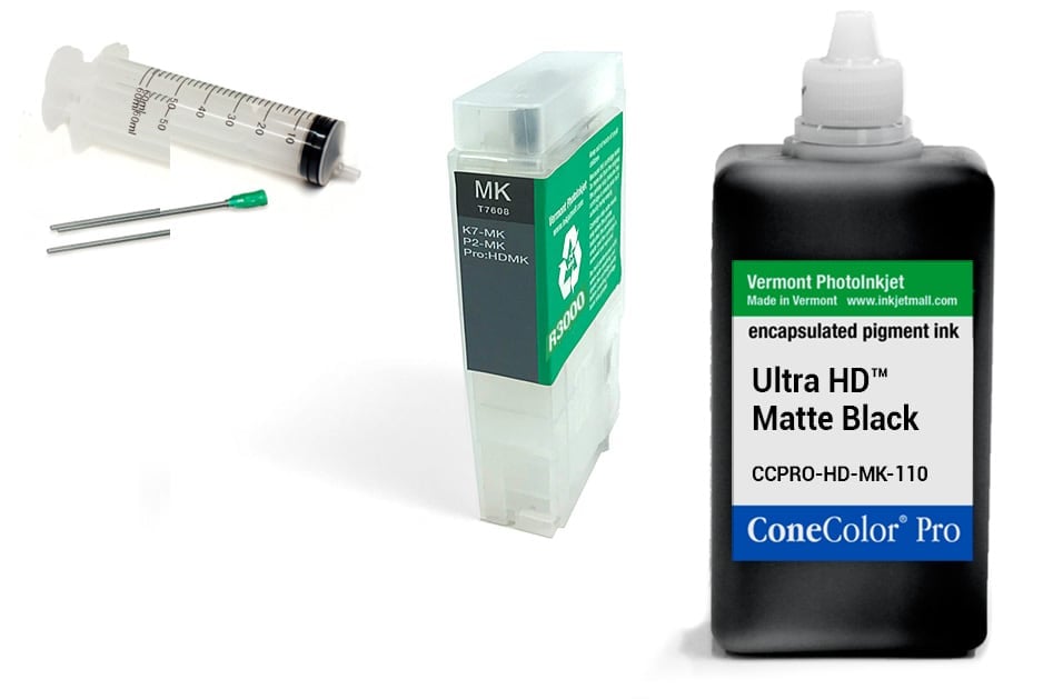 ConeColor Pro 110ml Ink &amp; R3000 Refillable Cartridge, UltraHD™ Matte Black