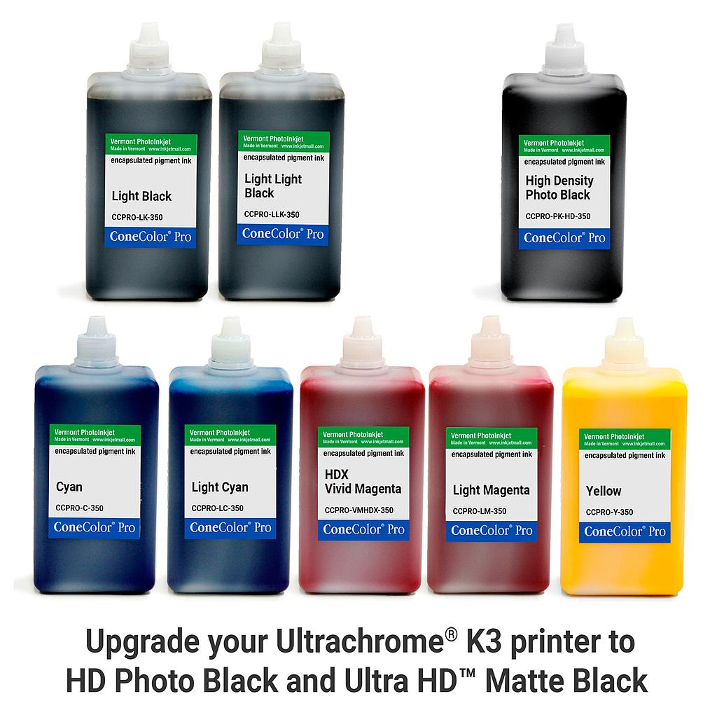 [CCPRO-K3-HD-350-SET8P] ConeColor Pro K3, Set of 8 Inks, (HD PK), 350ml