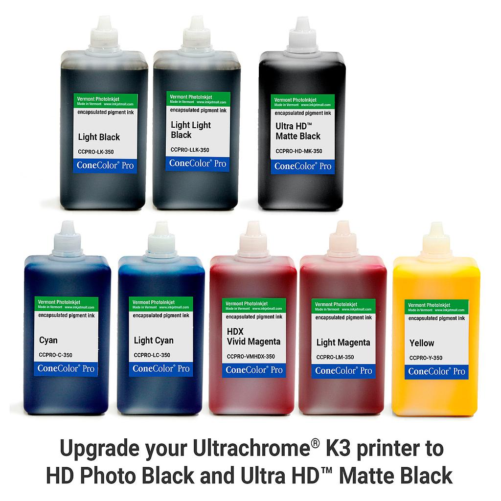 [CCPRO-K3-HD-350-SET8M] ConeColor Pro K3, Set of 8 Inks, (UltraHD™ MK), 350ml