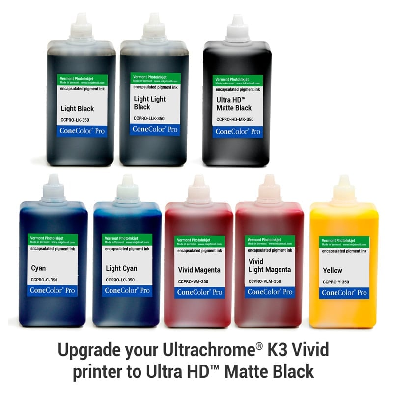 [CCPRO-K3V-HD-350-SET8M] ConeColor Pro K3 Vivid ink set 8, (UltraHD™ MK), 350ml