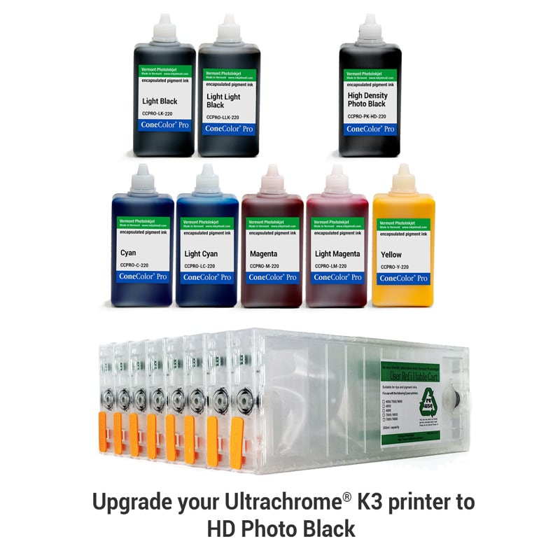 [CCP-HD-7800-220-KIT8P] ConeColor Pro, Set of 8 Inks with HD PK, for 7800 9800, 220ml