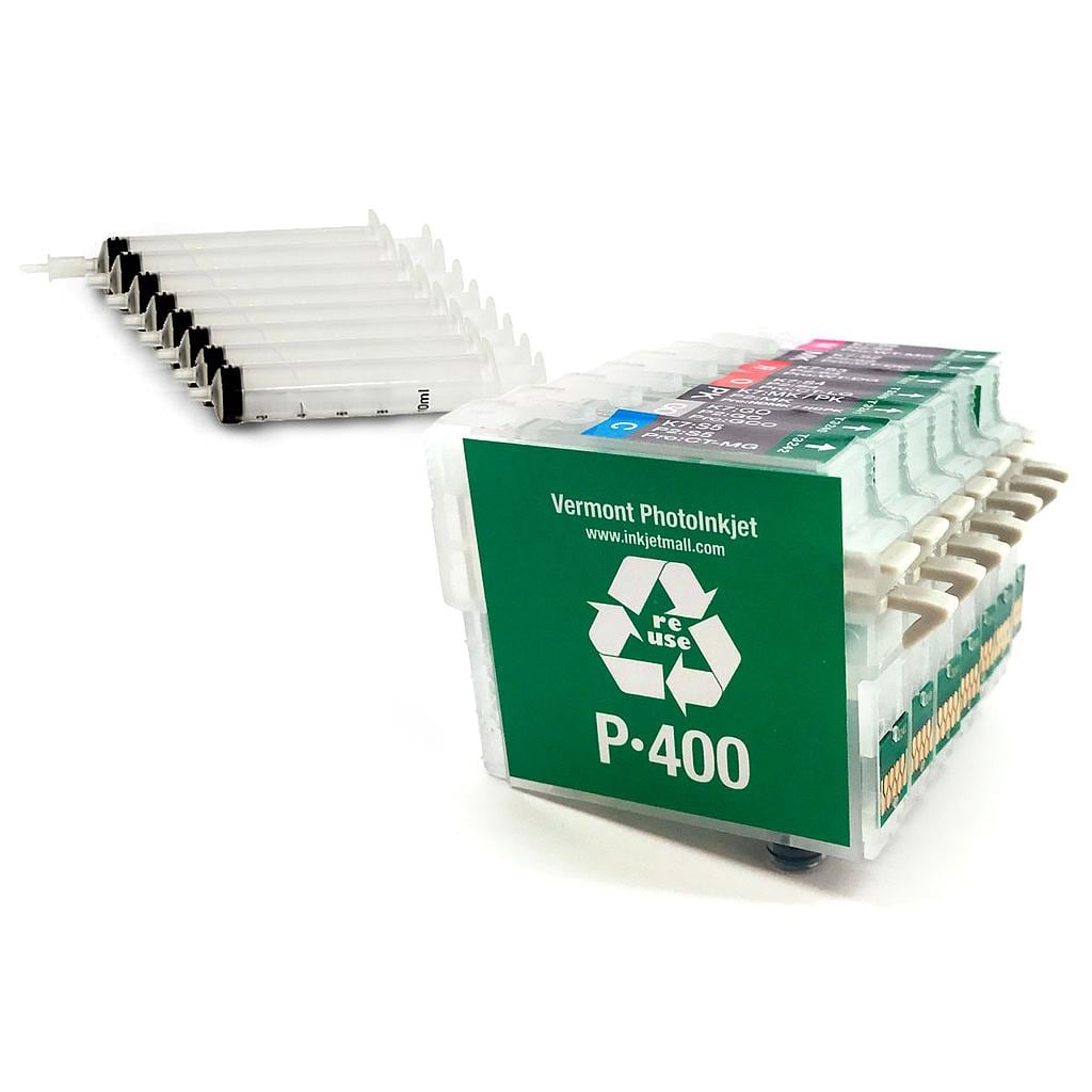 Refillable Cartridge - Epson P400 - Set 8 with syringes