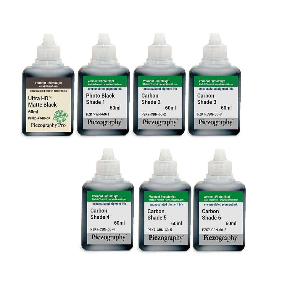 Piezography K6, Carbon Tone, 60ml, Set of 7 Inks (PiezoDN and matte only)