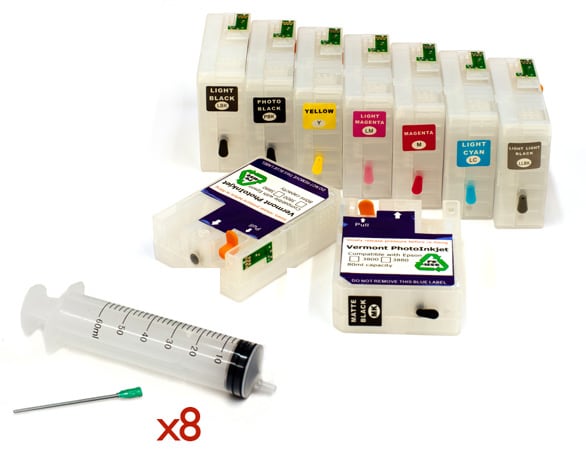 Refillable Cartridge Kit for Epson Stylus Pro 3800 - with syringes