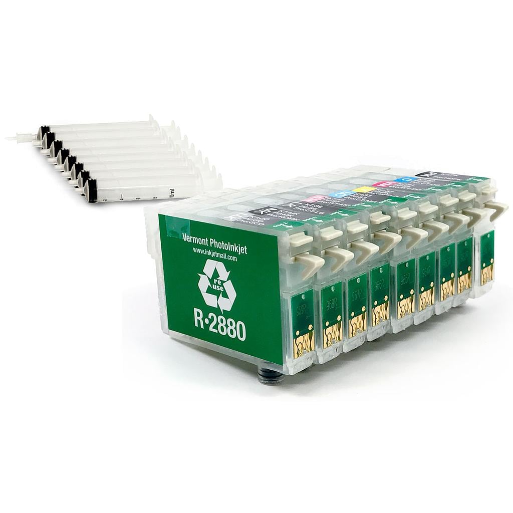 Refillable Cartridge - Epson R2880 - Set 9 with syringes