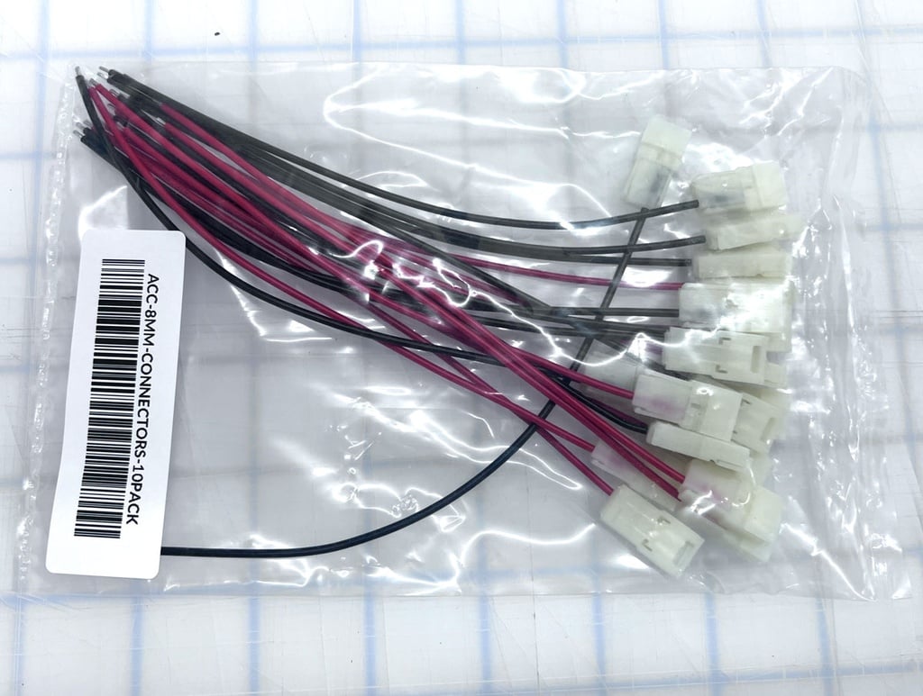 LED Strip Parallel Connectors, 8mm width, 10 pairs pack