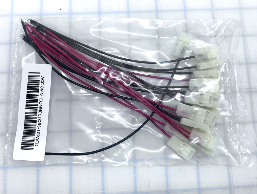 LED Strip Series Connectors, 8mm width, 10 pack