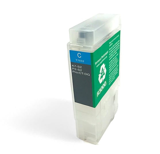 [RCS-R3000-V2-C] 60ml Refillable Cartridge, Auto-Reset Chip - R3000 - Cyan