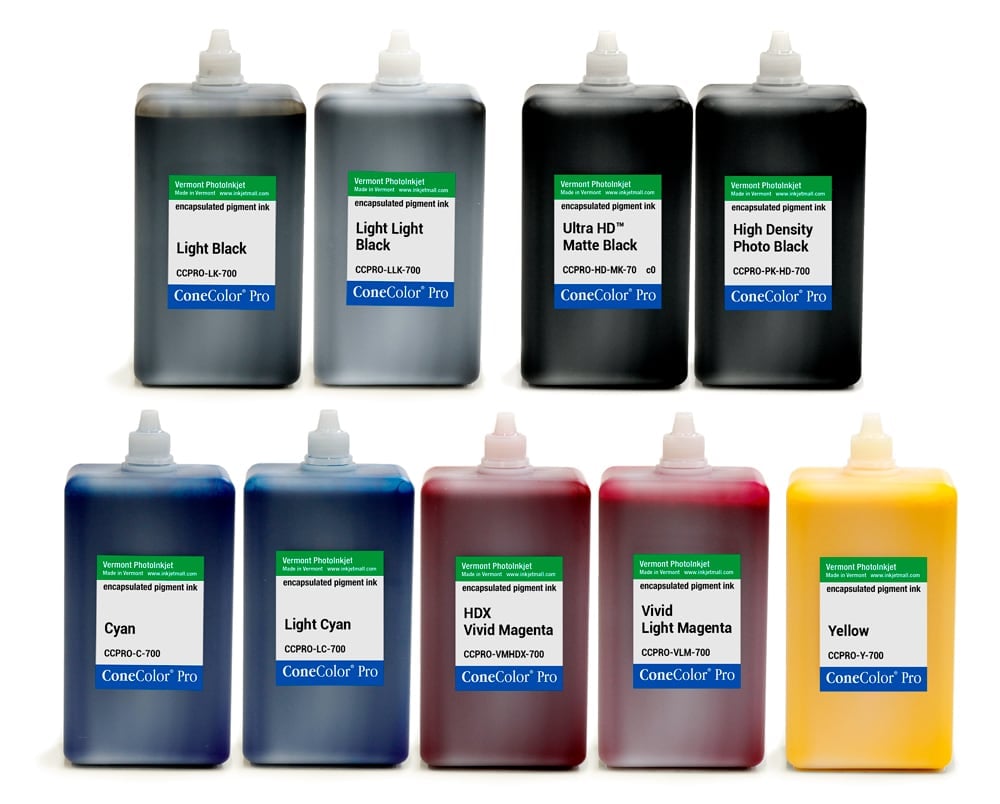 [CCPRO-HDX-700-SET9] ConeColor Pro HDX, Set of 9 Inks, 700ml