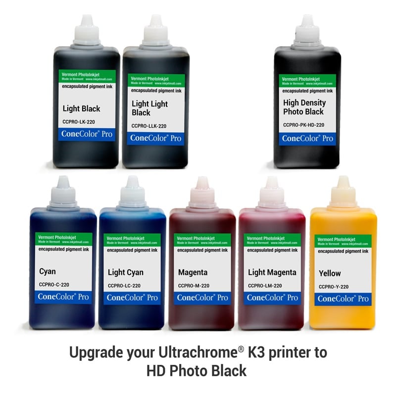 [CCPRO-K3-HD-220-SET8P] ConeColor Pro K3, Set of 8 Inks, (HD PK), 220ml