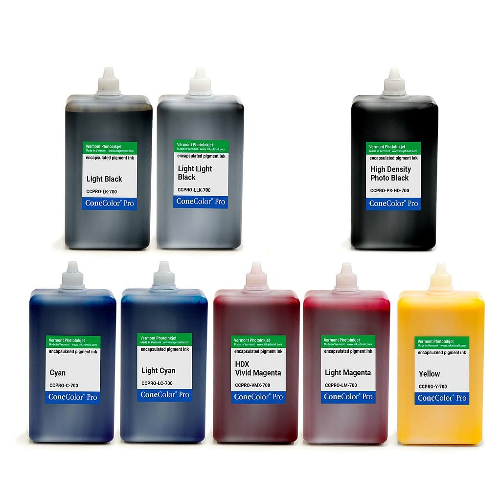 [CCPRO-K3-HD-700-SET8P] ConeColor Pro K3, Set of 8 Inks, (HD PK), 700ml