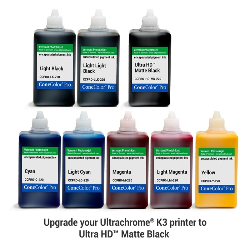 [CCPRO-K3-HD-220-SET8M] ConeColor Pro K3, Set of 8 Inks, (UltraHD™ MK), 220ml