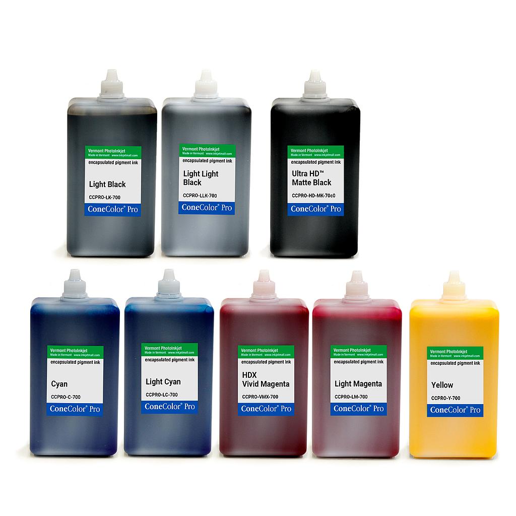 [CCPRO-K3-HD-700-SET8M] ConeColor Pro K3, Set of 8 Inks, (UltraHD™ MK), 700ml