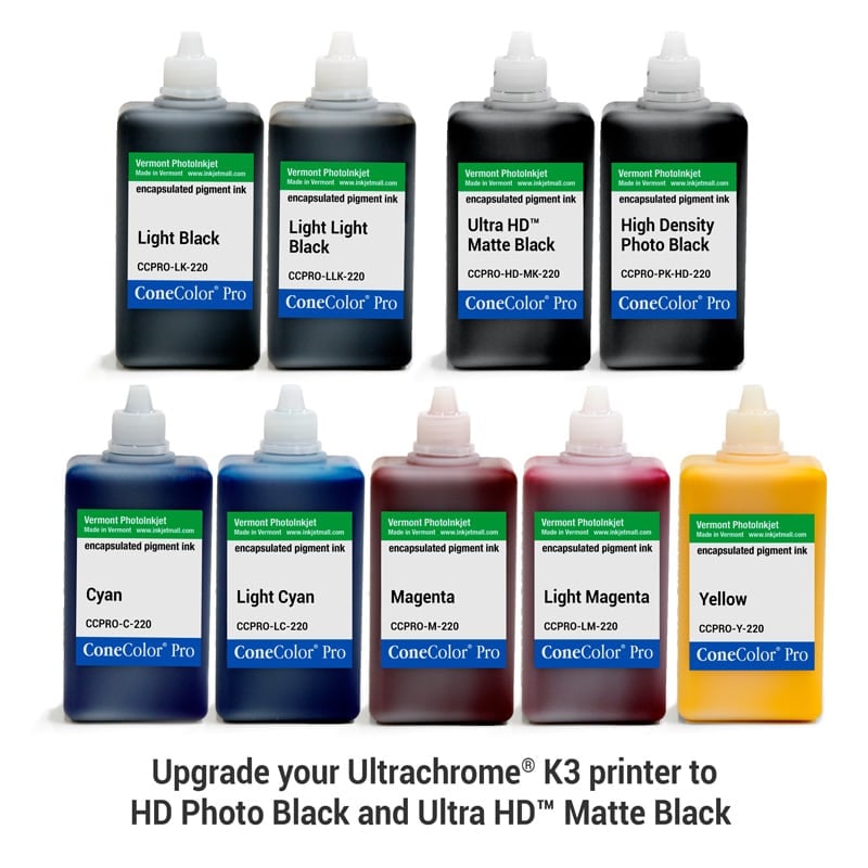 [CCPRO-K3-HD-220-SET9] ConeColor Pro K3, Set of 9 Inks, (HD Enhanced), 220ml