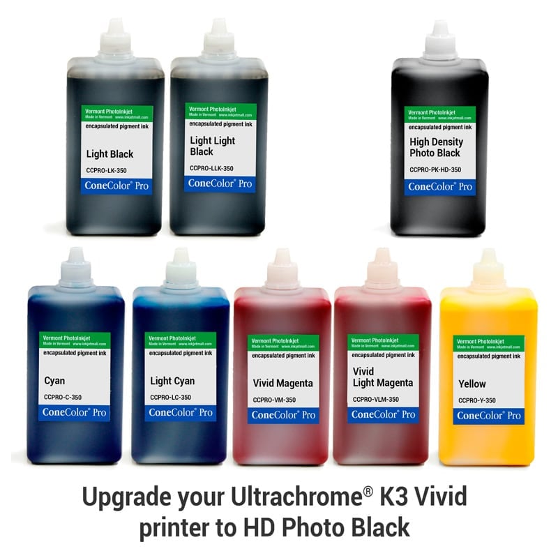 [CCPRO-K3V-HD-350-SET8P] ConeColor Pro K3 Vivid, Set of 8 Inks, (HD PK), 350ml