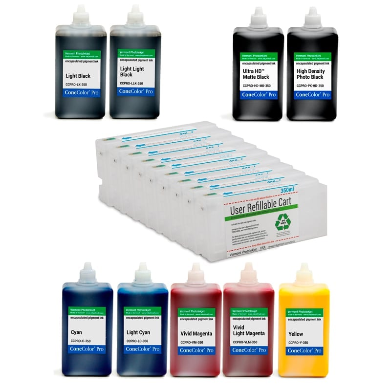 [CCP-HD-7890-350-350-KIT9] Pro 7890, 9890 - ConeColor Pro HD archival color ink system, 350ml