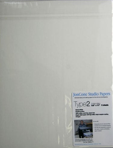 [PS-JCS2-08-SAMPLE] JonCone Studio® Type2 310gsm - 8.5 x 11 - 5 sheets