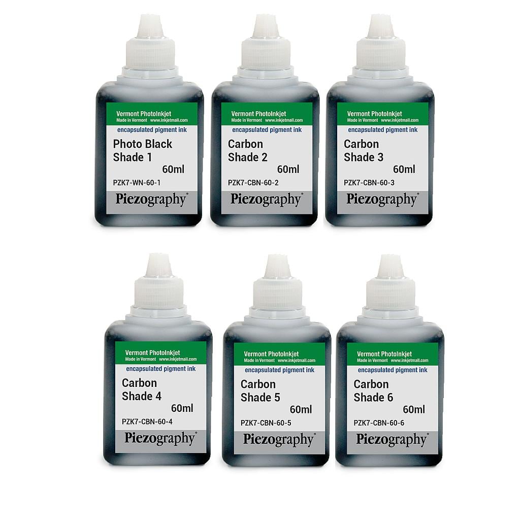[PIEZODN-CBN-60-SET6] Piezography K6, Carbon Tone, 60ml, Set of 6 Inks (PiezoDN only)Carbon