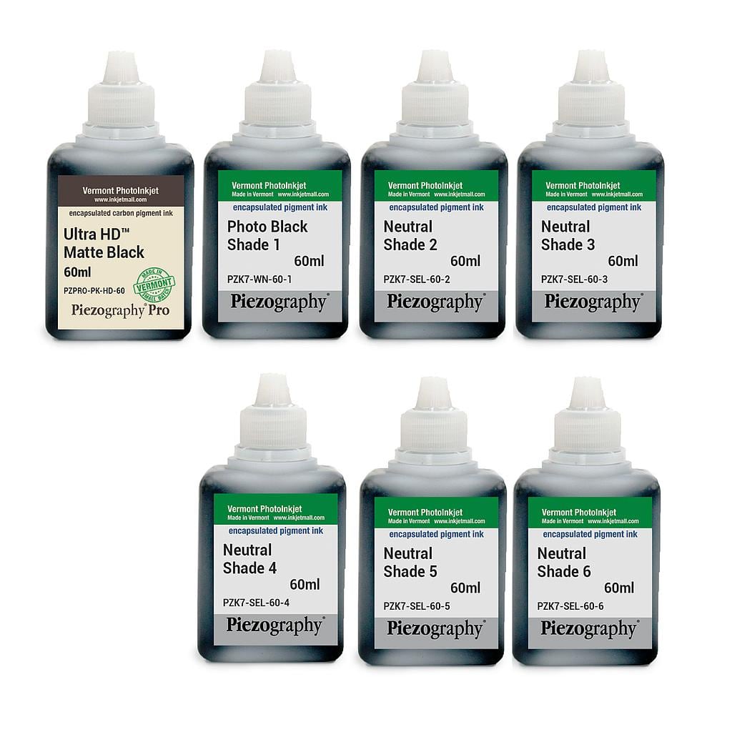 [PIEZODN-NU-60-SET7HD] Piezography K6, Neutral Tone, 60ml, Set of 7 Inks (PiezoDN and matte only)