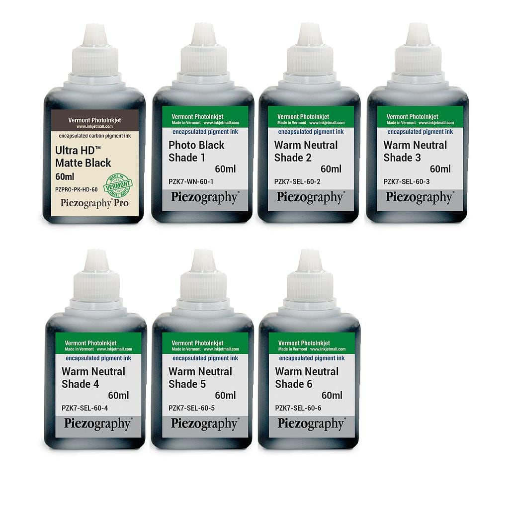 [PIEZODN-WN-60-SET7HD] Piezography K6, Warm Neutral Tone, 60ml, Set of 7 Inks (PiezoDN and matte only)
