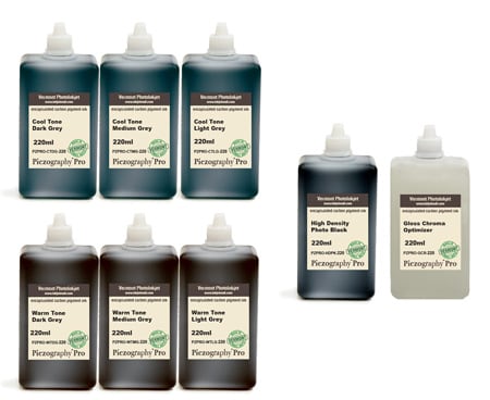 [PZPRO-220-SET8P] Piezography Pro, BW Toning system, 220ml, Set of 8 Inks (gloss only)