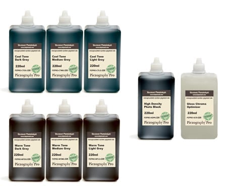 [PZPRO-220-SET8P] Piezography Pro, BW Toning system, 220ml, Set of 8 Inks (gloss only)