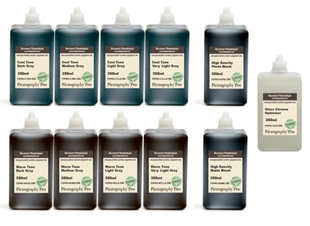 [PZPRO-350-SET11] Piezography Pro, BW Toning system, 350ml, Set of 11 Inks (matte &amp; glossy)