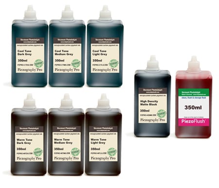 [PZPRO-350-SET8M] Piezography Pro, BW Toning system, 350ml, Set of 8 Inks (matte only)