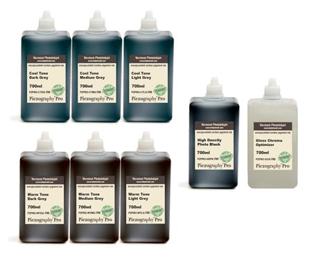 [PZPRO-700-SET8P] Piezography Pro, BW Toning system, 700ml, Set of 8 Inks (glossy only)