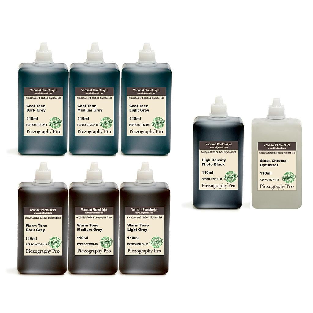 [PZPRO-110-SET8P] Piezography Pro, BW Toning system, Set of 8 Inks (glossy printing only) -  110ml