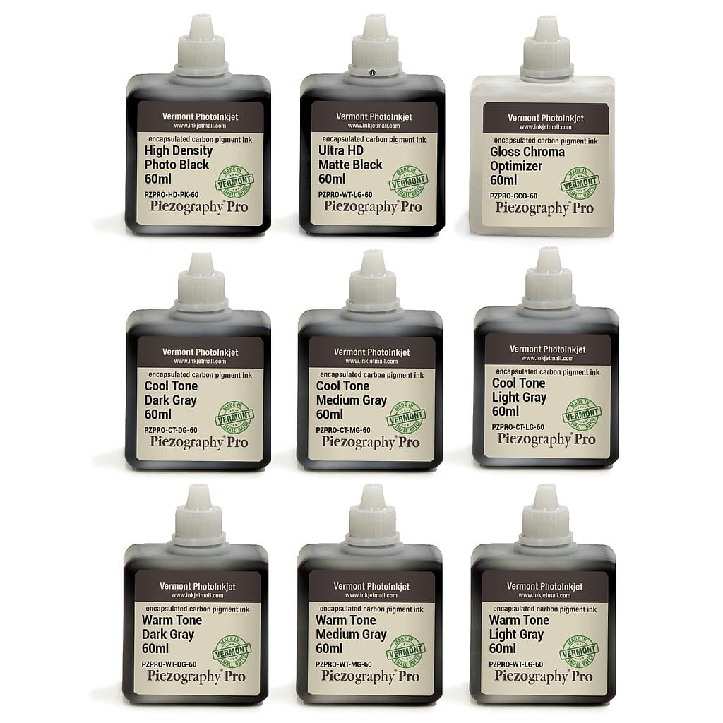 [PZPRO-60-SET9] Piezography Pro, BW Toning system, Set of 9 Inks - 60ml