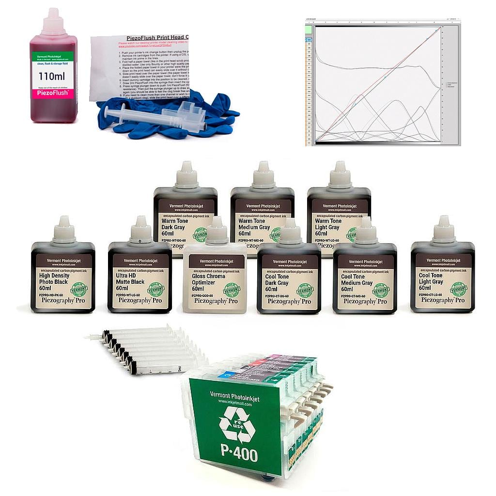 [PZPRO-P400-60-KIT9] SureColor P400 - Piezography Pro Complete Print &amp; Digital Negative System, 60ml