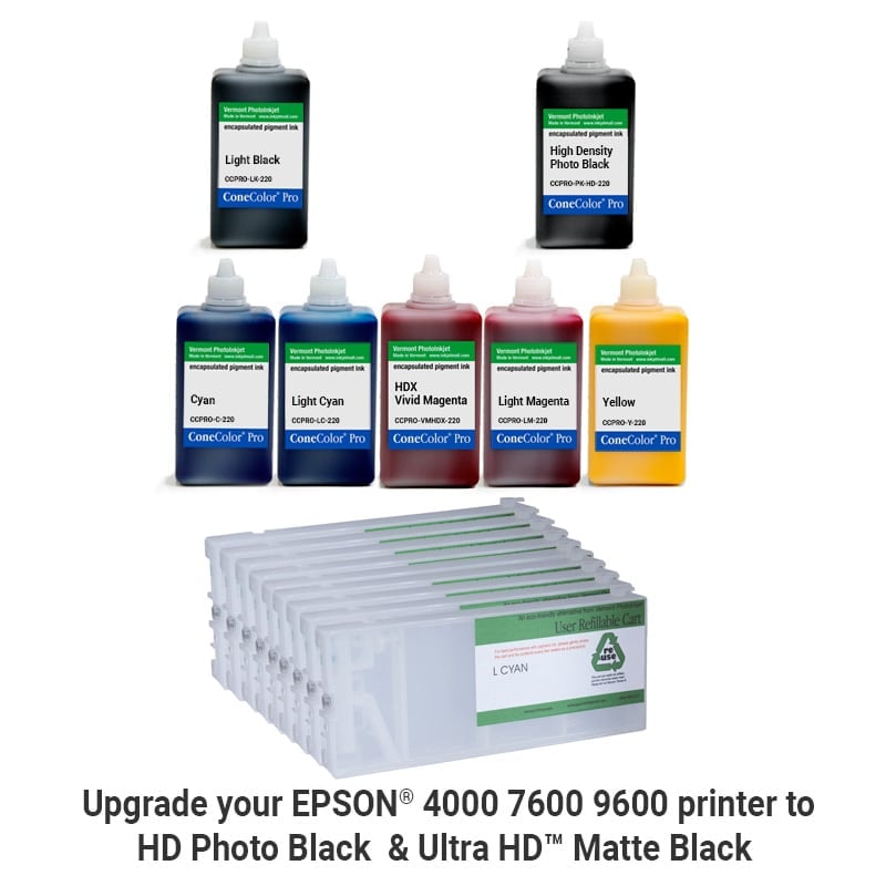 [CCP-4000-220-KITHDPK] Pro 4000 7600 9600 -  ConeColor Pro HD archival color ink system, 220ml, Gloss only