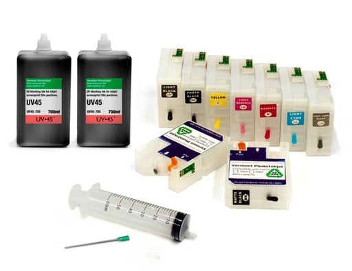 [UV45-3800-Screen-Print-Kit] Epson Stylus Pro 3800 UV45 All Channels Black Ink Screen Print Kit