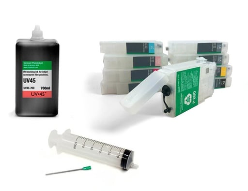 [UV45-R3000-Screen-Print-Kit] Epson Stylus Photo R3000 UV45, All Channels, Black Ink, Screen Print Kit