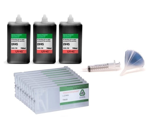 [UV45-4800-Screen-Print-Kit] Epson Stylus Pro 4800 UV45 All Channels Black Ink Screen Print Kit