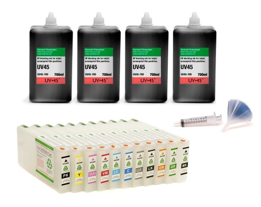 [UV45-4900-Screen-Print-Kit] Epson Stylus Pro 4900 UV45 All Channels Black Ink Screen Print Kit