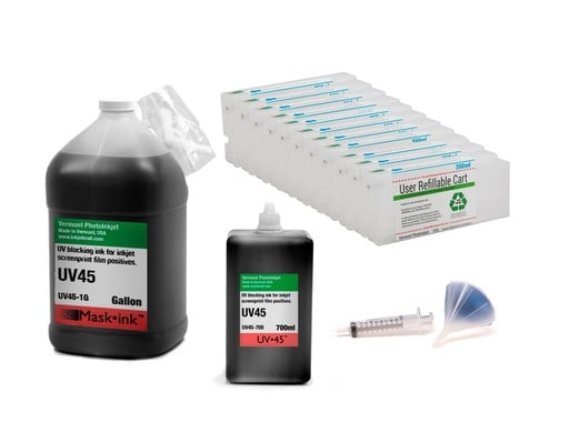 [UV45-7900-Screen-Print-Kit] Epson Stylus Pro 7900 or 9900 UV45 All Channels Black Ink Screen Print Kit
