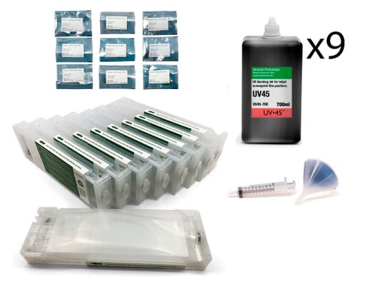 Epson SureColor P6000 or P8000 UV45 All Channels Black Ink Screen Print Kit