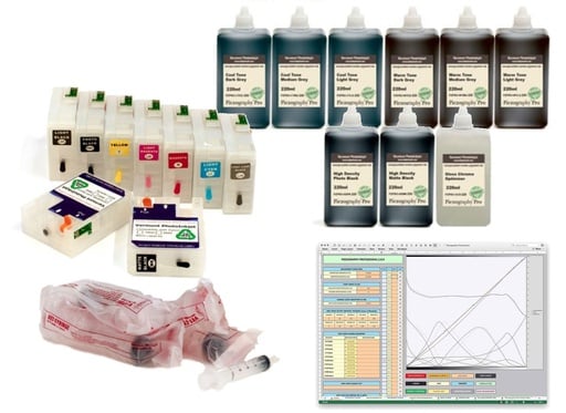 [PZPRO-P800-220-KIT9] SureColor P800 - Piezography Pro Complete Print &amp; Digital Negative System, 220ml - Chipless